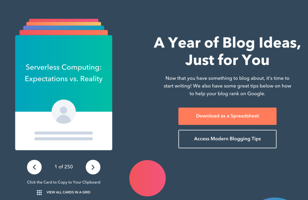 Blog Post Idea Generator - Content Marketing Tool - HubSpot